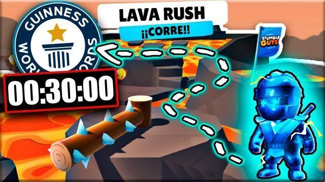 recorde mundial tropeçar caras lava rush