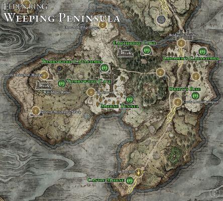 Guía de Elden Ring: ubicaciones y recompensas de las mazmorras de Weeping Peninsula